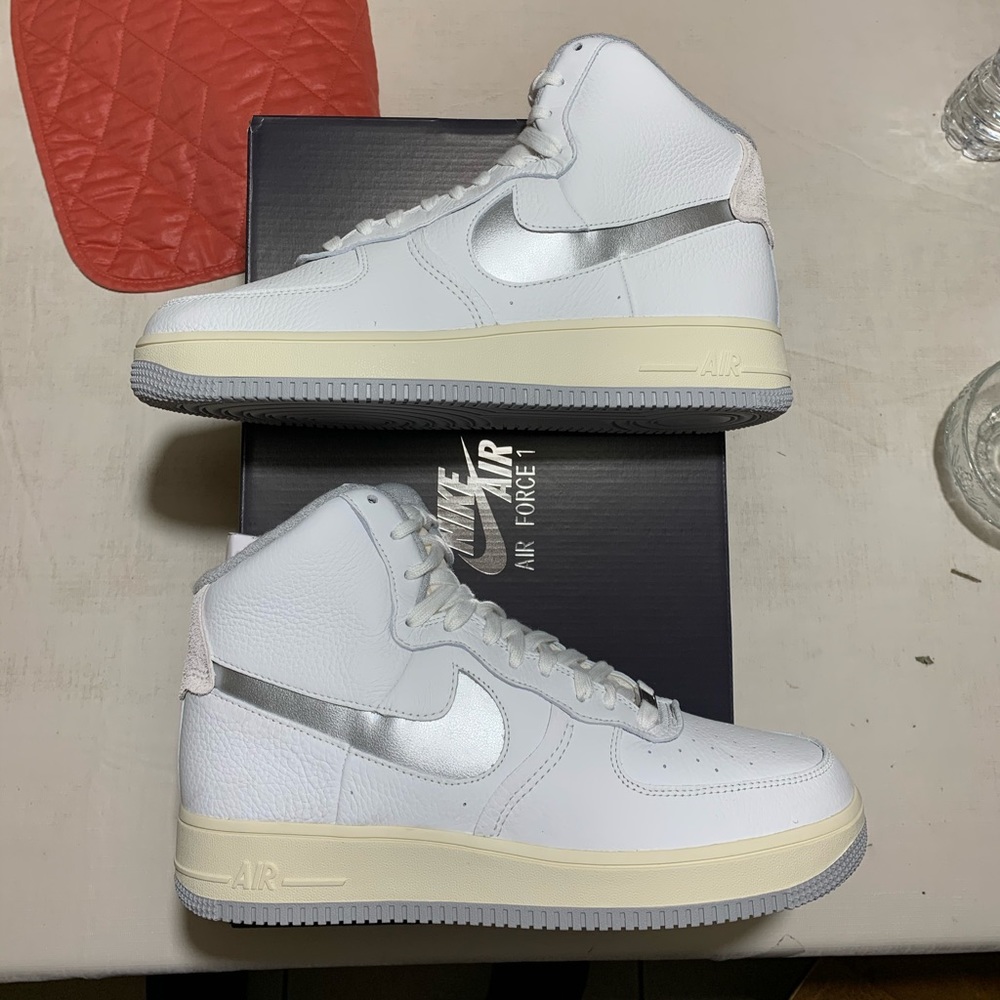 Nike Air Force 1 Sculpt White Silver Cream Sneakers